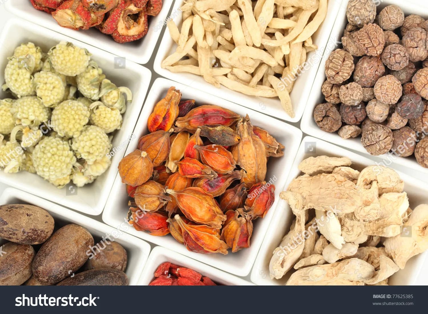 Assortment of traditional medicines