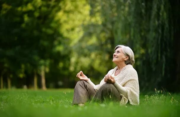 Serene Older Person Practicing Mindfulness